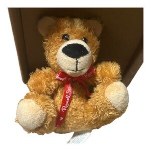 Russell Stover Chocolate‎ Teddy Bear Plush Red Ribbon Valentine Gift